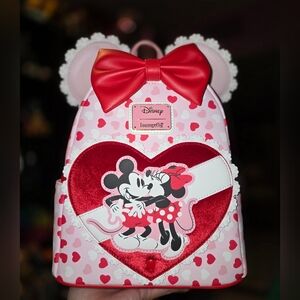 Loungefly Mickey & Minnie Valentine's Day Ears Chocolate Scented Mini Backpack